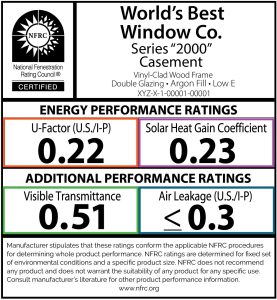 NFRC window label